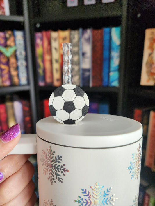 Soccer Ball 3D Printed Straw Topper