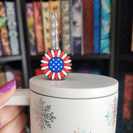 3D Printed Patriotic Flower Straw Topper