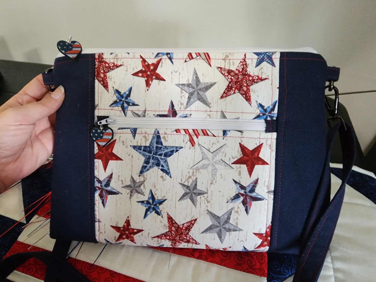 Handmade Cross Body Patriotic Purse