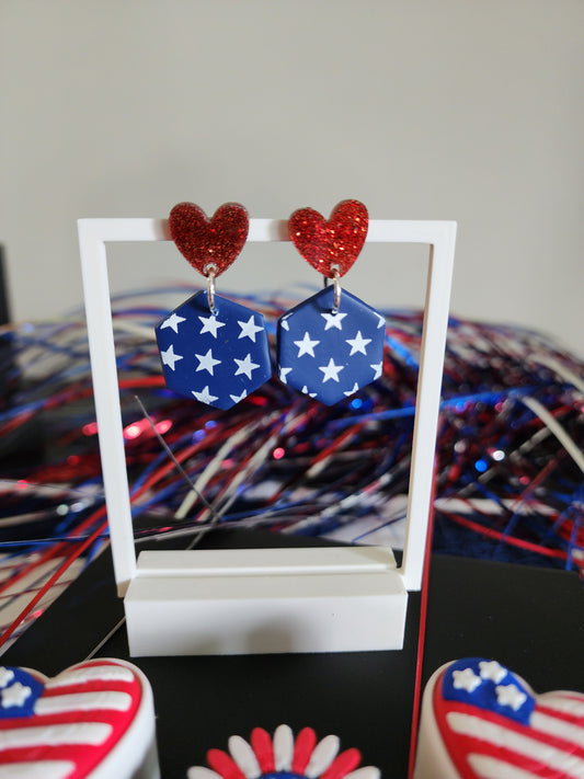 Patriotic Clay Earrings