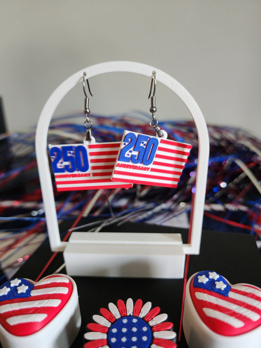 3D Printed 250 Anniversary Earrings