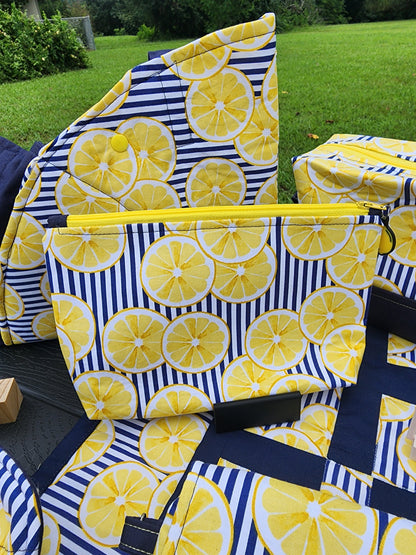 Lemon Zipper Pouch Bag with 3D Printed Lemon Pull