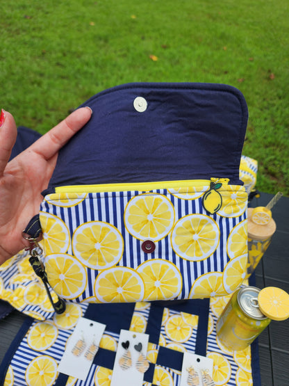 Lemon Wristlet Clutch with 3D Printed Zipper Pull