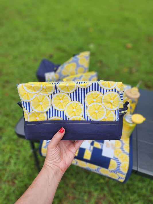 Large Lemon Makeup Bag with 3D Printed Zipper Pull