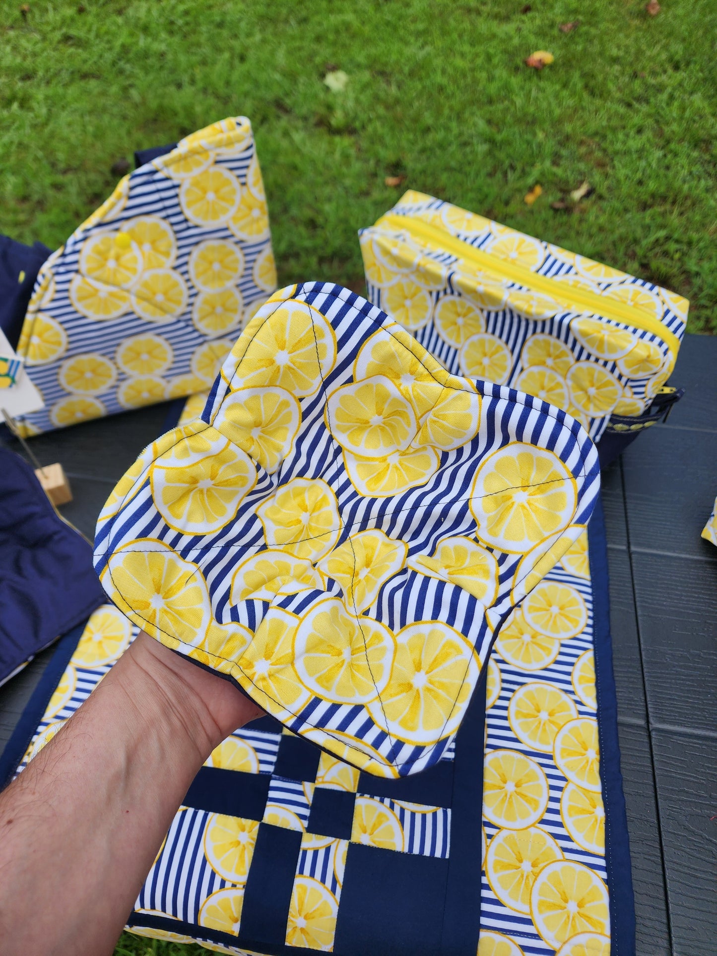 Reversible Lemon Bowl Cozy | Handmade Hot Bowl Holder
