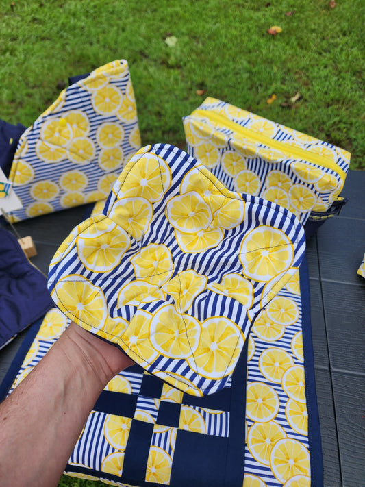 Reversible Lemon Bowl Cozy | Handmade Hot Bowl Holder