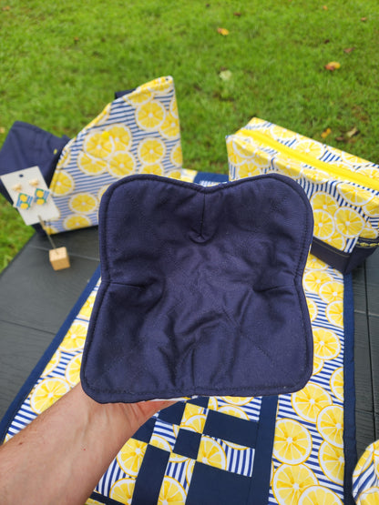 Reversible Lemon Bowl Cozy | Handmade Hot Bowl Holder
