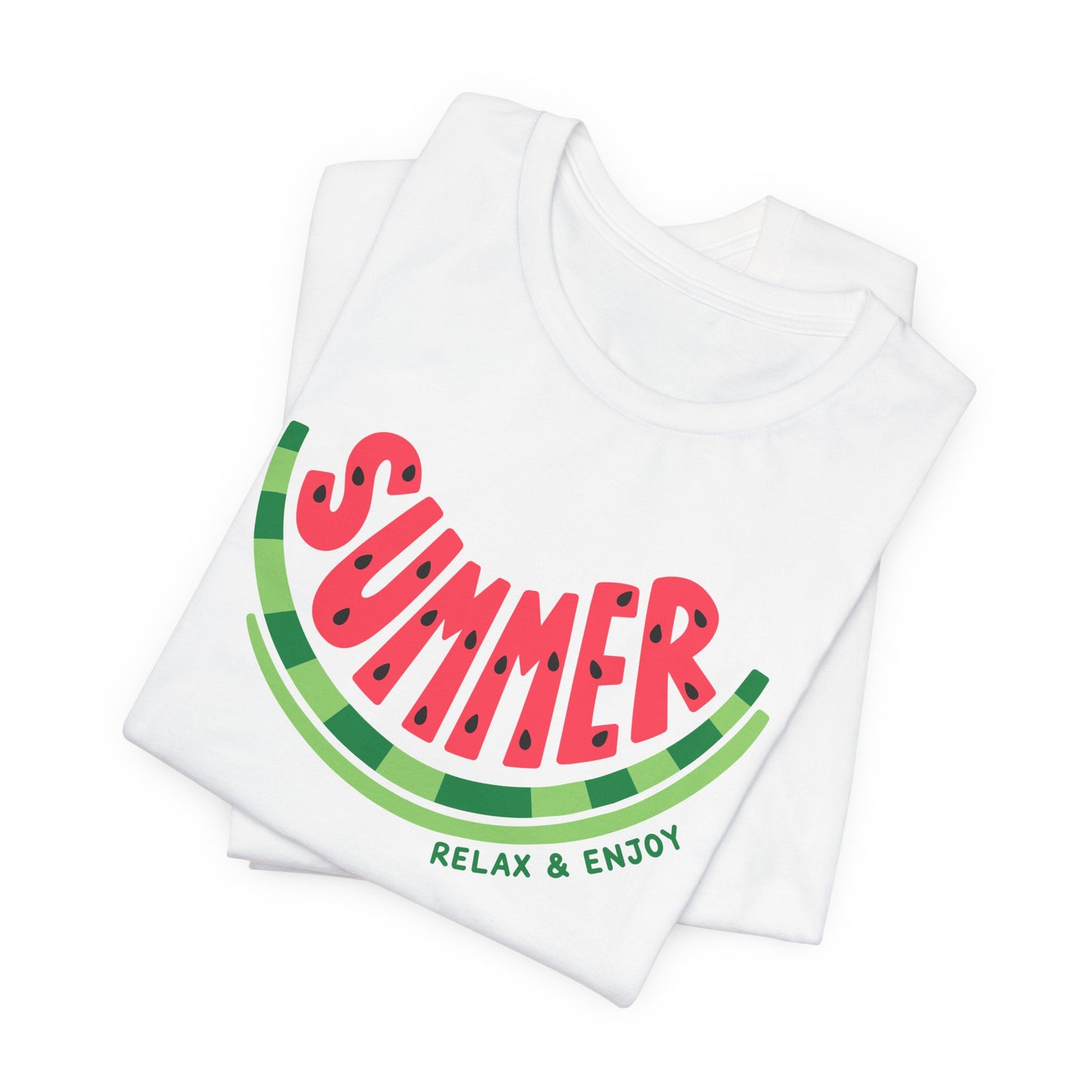 Summer Watermelon T-Shirt — "SUMMER" Relax & Enjoy Graphic Tee