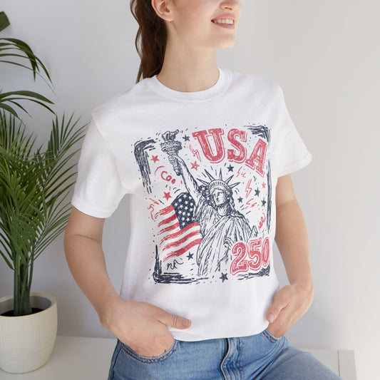 USA 250 Statue of Liberty T-Shirt – American Flag Independence Day Tee