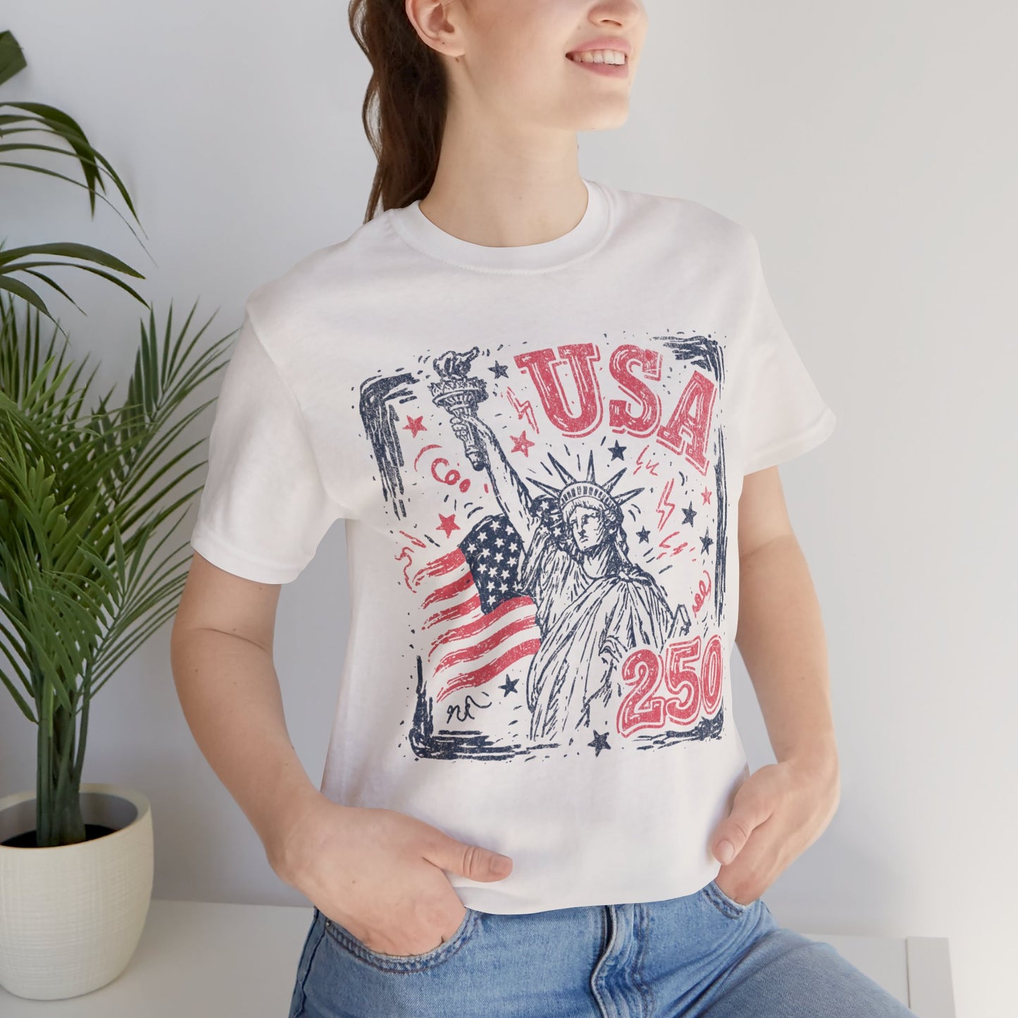 USA 250 Statue of Liberty T-Shirt – American Flag Independence Day Tee