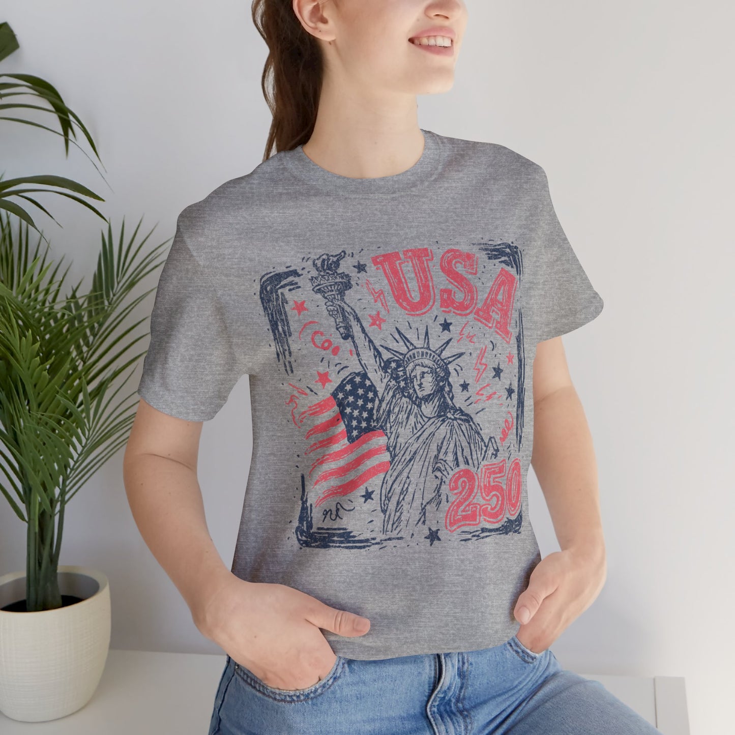 USA 250 Statue of Liberty T-Shirt – American Flag Independence Day Tee