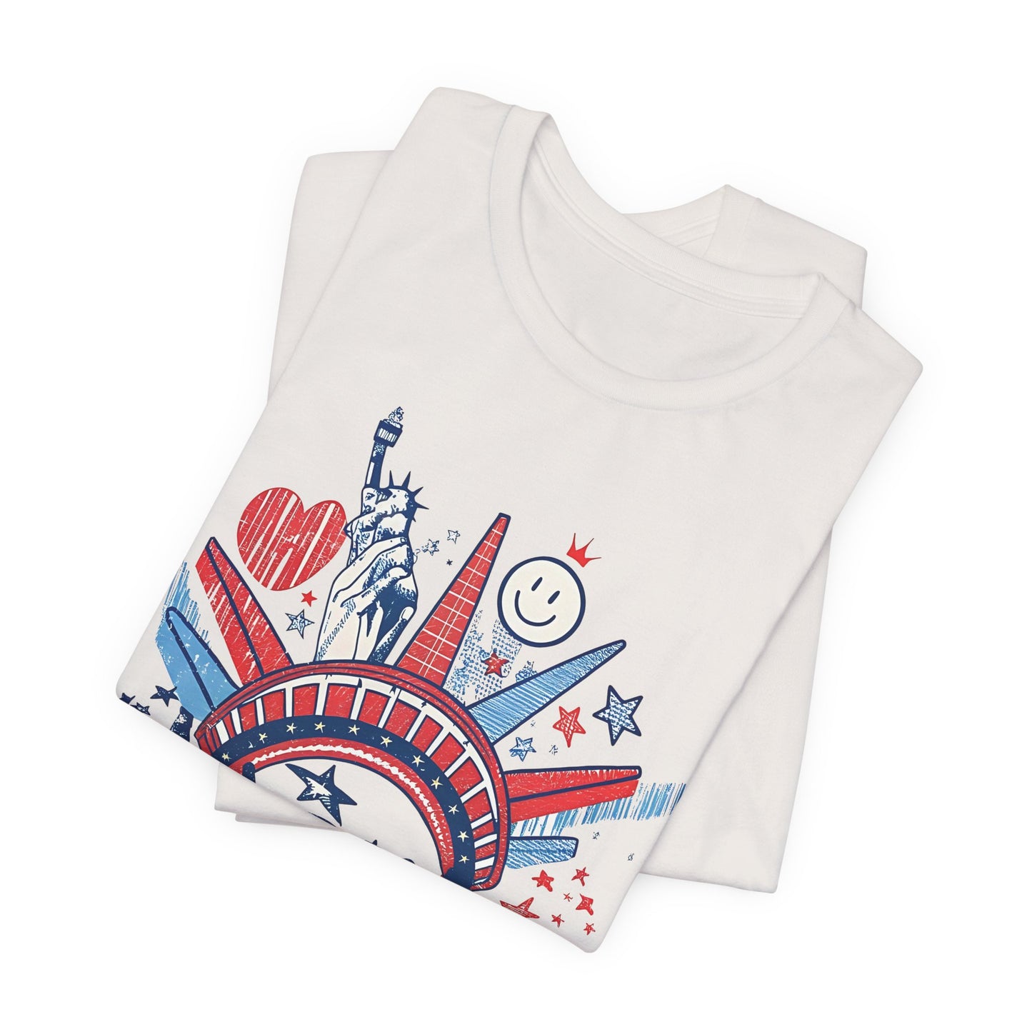 Statue of Liberty Sketch America T-Shirt | Patriotic Fourth of July Tee