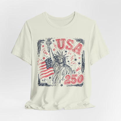 USA 250 Statue of Liberty T-Shirt – American Flag Independence Day Tee