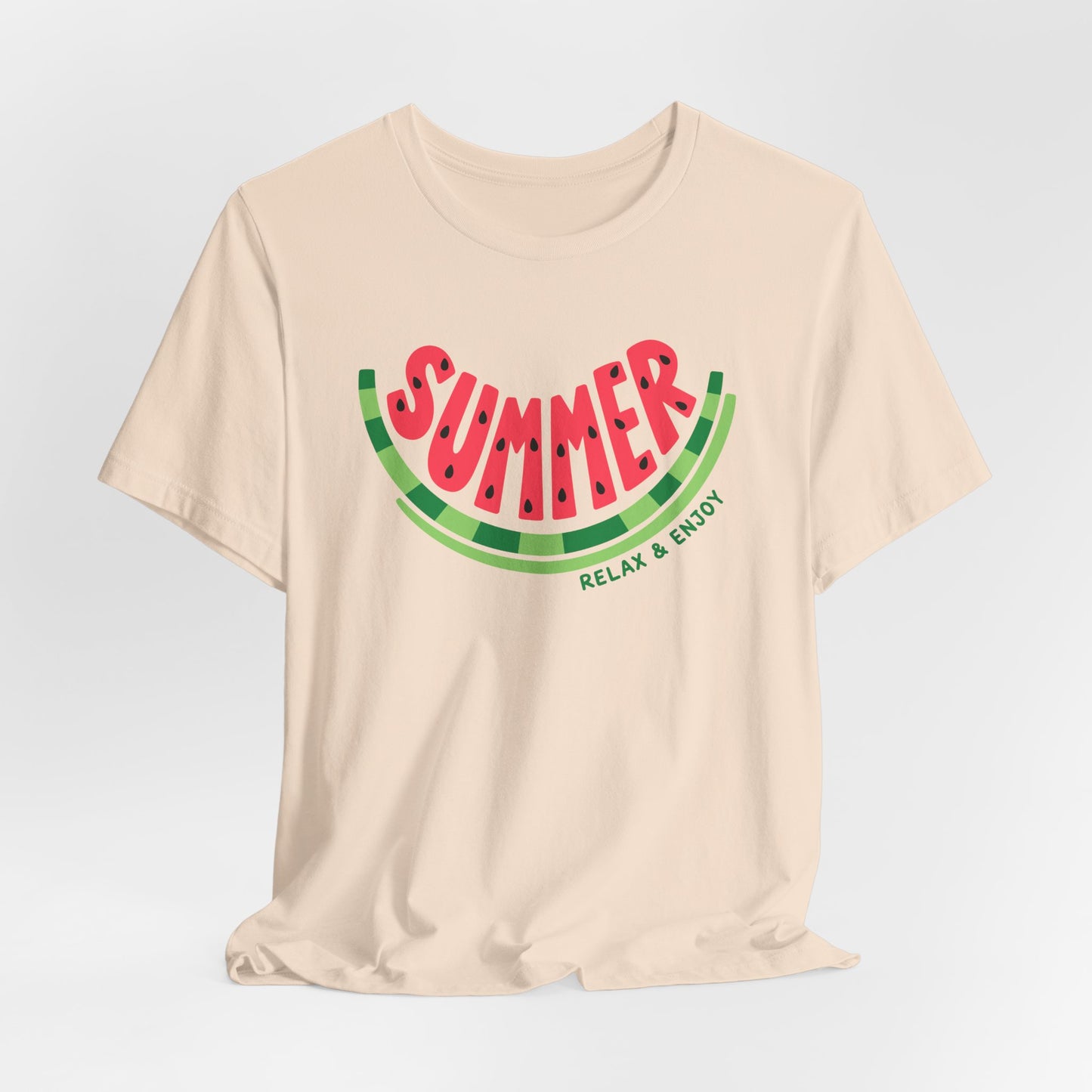 Summer Watermelon T-Shirt — "SUMMER" Relax & Enjoy Graphic Tee