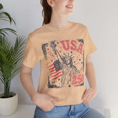 USA 250 Statue of Liberty T-Shirt – American Flag Independence Day Tee