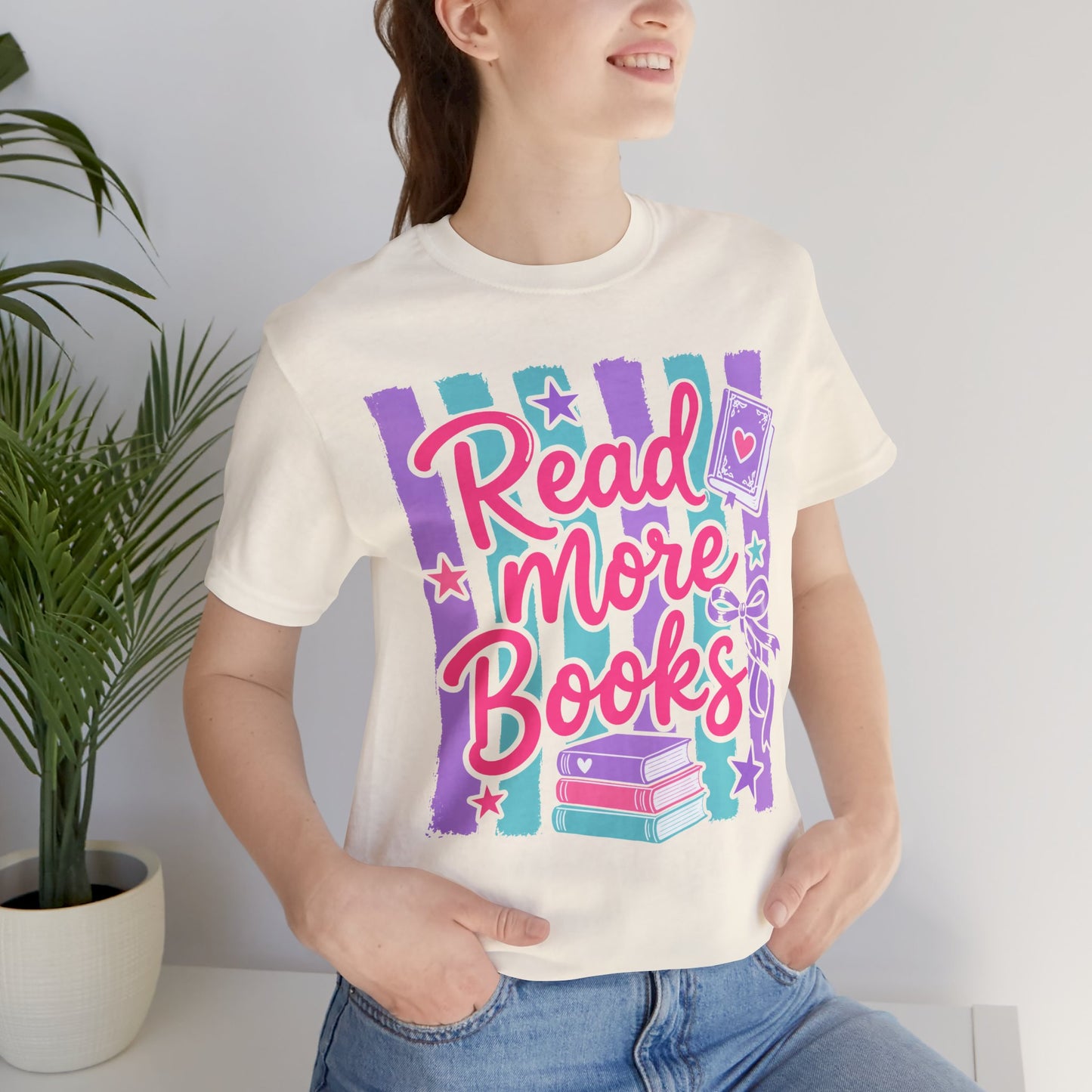 Read More Books T-Shirt — Cute Pastel Reading Tee for Book Lovers
