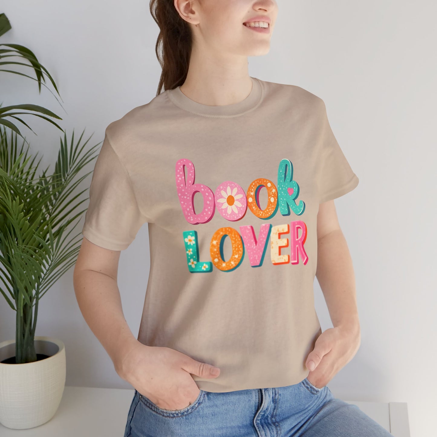 Book Lover T‑Shirt – Colorful 'book LOVER' Graphic Tee for Readers