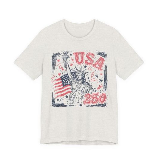 USA 250 Statue of Liberty T-Shirt – American Flag Independence Day Tee