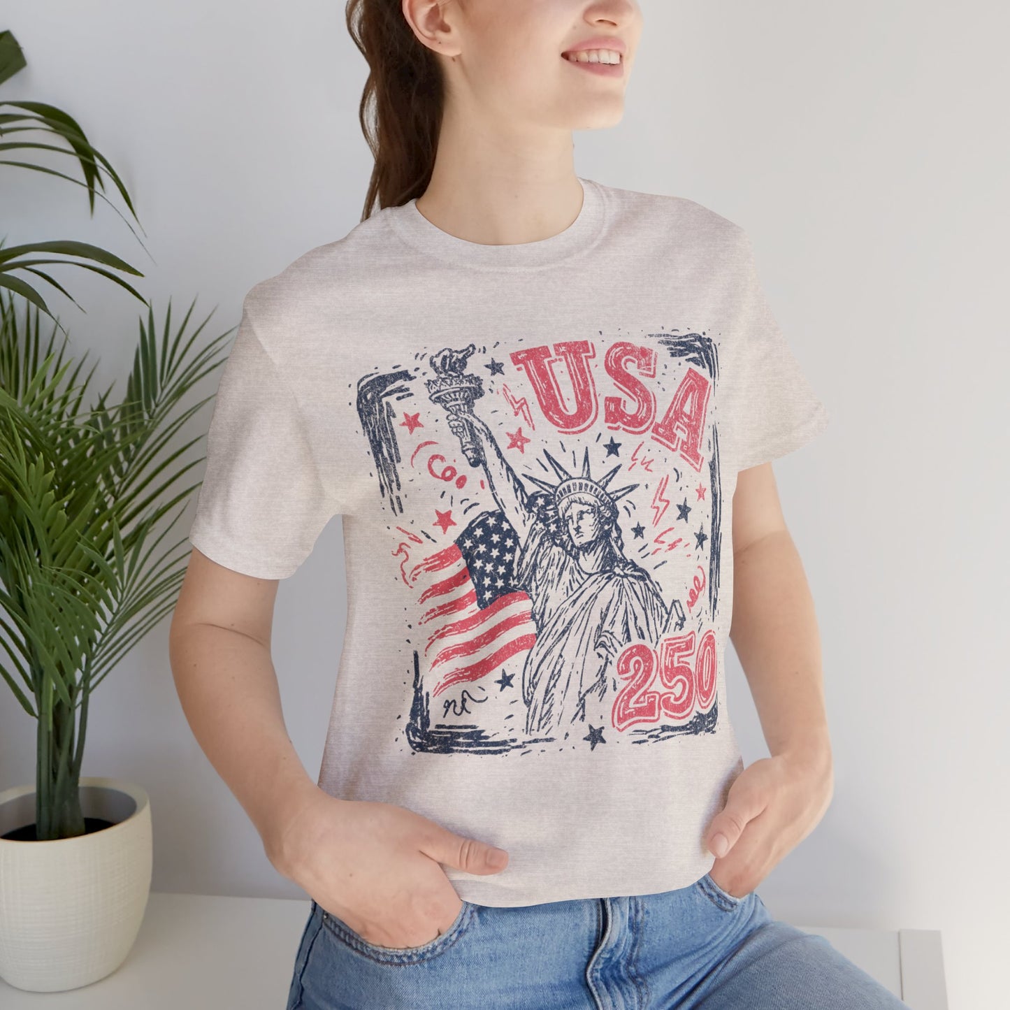 USA 250 Statue of Liberty T-Shirt – American Flag Independence Day Tee