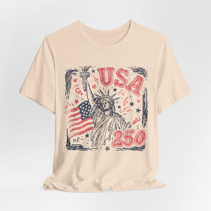 USA 250 Statue of Liberty T-Shirt – American Flag Independence Day Tee