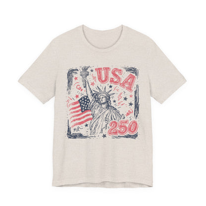 USA 250 Statue of Liberty T-Shirt – American Flag Independence Day Tee