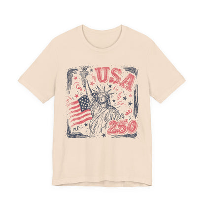 USA 250 Statue of Liberty T-Shirt – American Flag Independence Day Tee