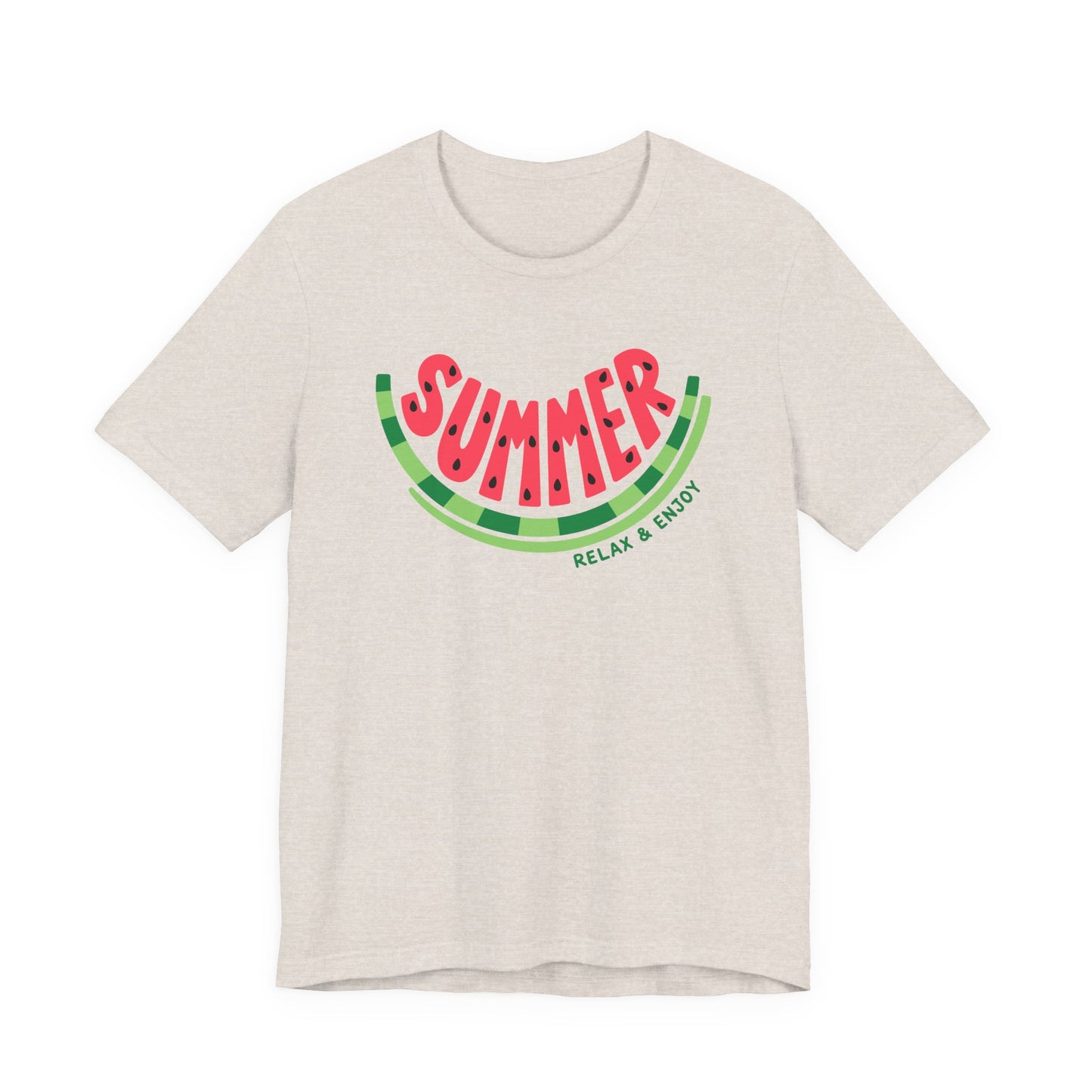 Summer Watermelon T-Shirt — "SUMMER" Relax & Enjoy Graphic Tee