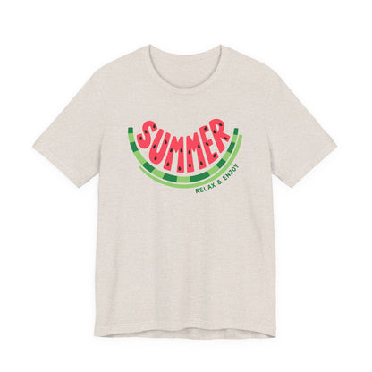 Summer Watermelon T-Shirt — "SUMMER" Relax & Enjoy Graphic Tee