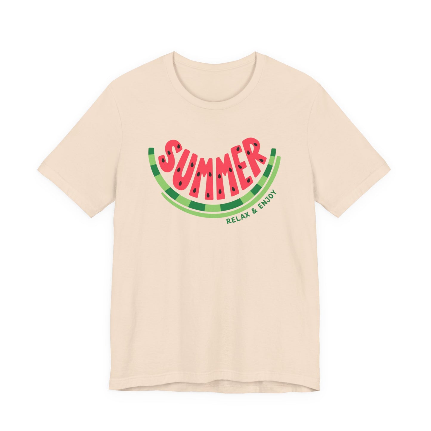 Summer Watermelon T-Shirt — "SUMMER" Relax & Enjoy Graphic Tee