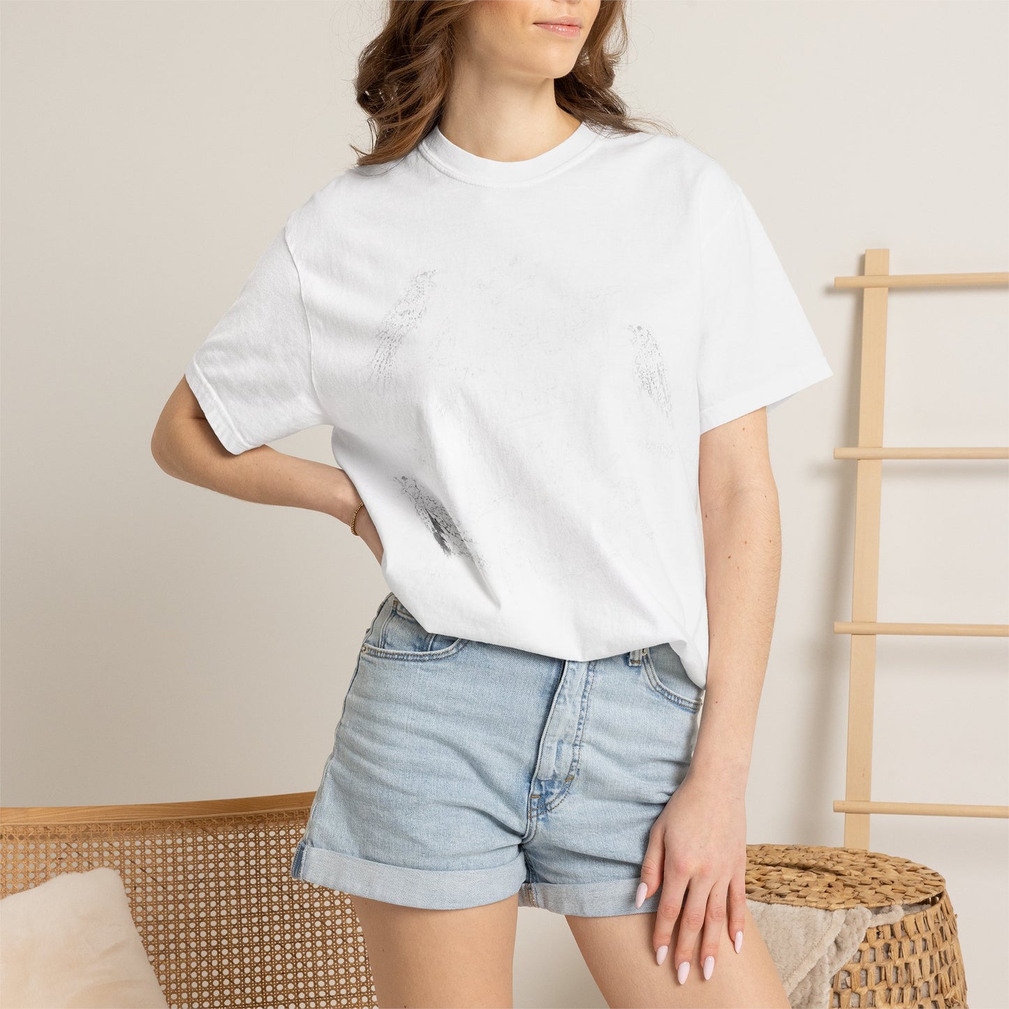 Vintage Distressed White T-Shirt — Subtle Worn-Fade Graphic Tee