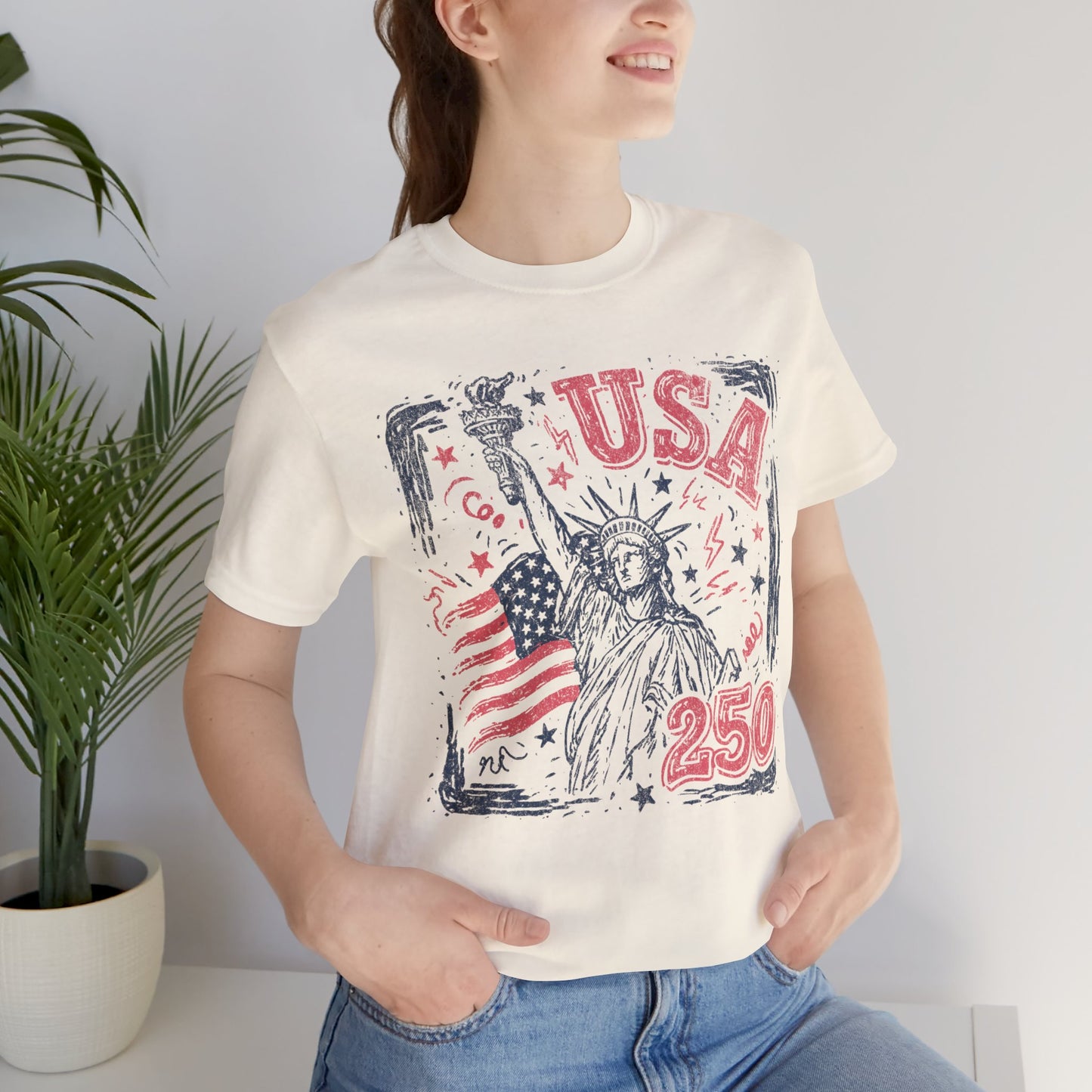 USA 250 Statue of Liberty T-Shirt – American Flag Independence Day Tee