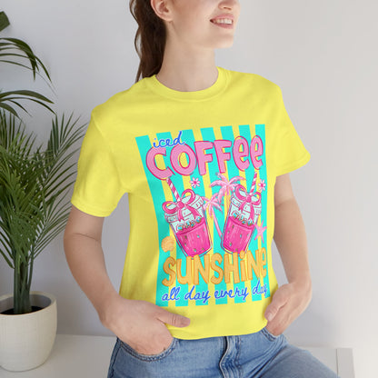Coffee & Sunshine T-Shirt — Iced Coffee Sunshine Graphic Tee