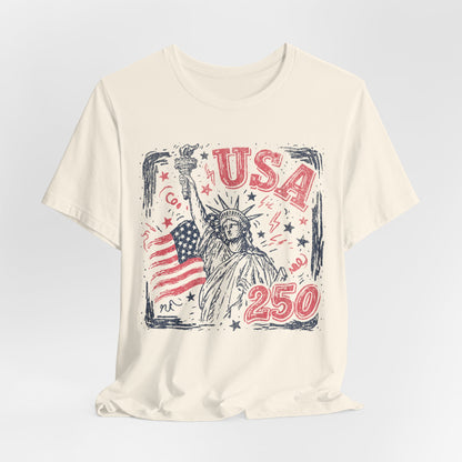 USA 250 Statue of Liberty T-Shirt – American Flag Independence Day Tee