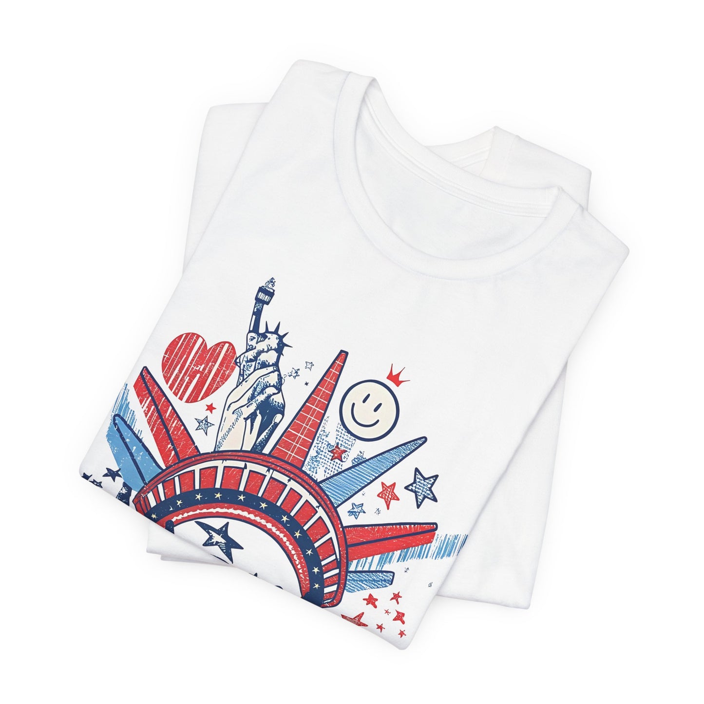 Statue of Liberty Sketch America T-Shirt | Patriotic Fourth of July Tee