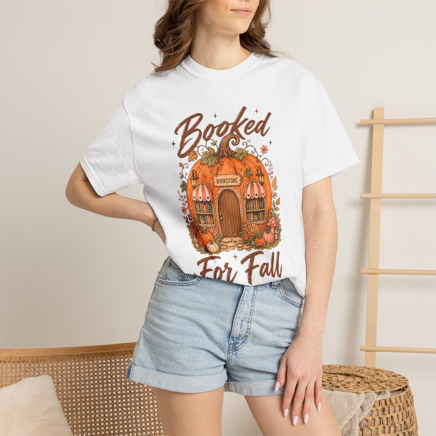 Booked for Fall T-Shirt — Pumpkin Cottage Autumn Reading Tee