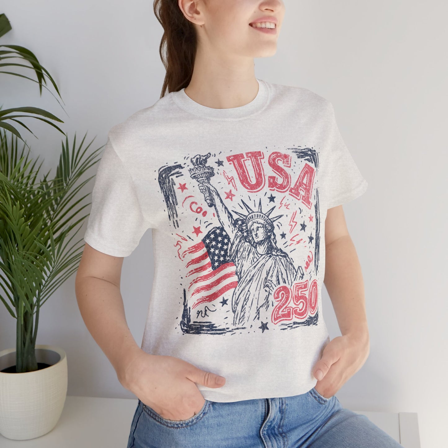 USA 250 Statue of Liberty T-Shirt – American Flag Independence Day Tee
