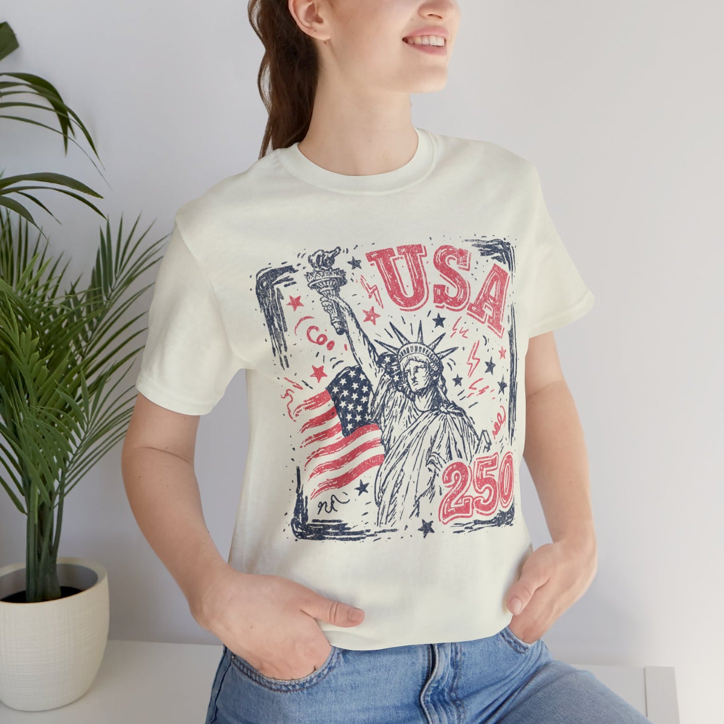USA 250 Statue of Liberty T-Shirt – American Flag Independence Day Tee