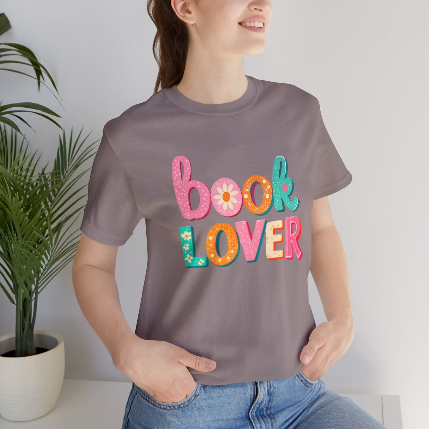 Book Lover T‑Shirt – Colorful 'book LOVER' Graphic Tee for Readers