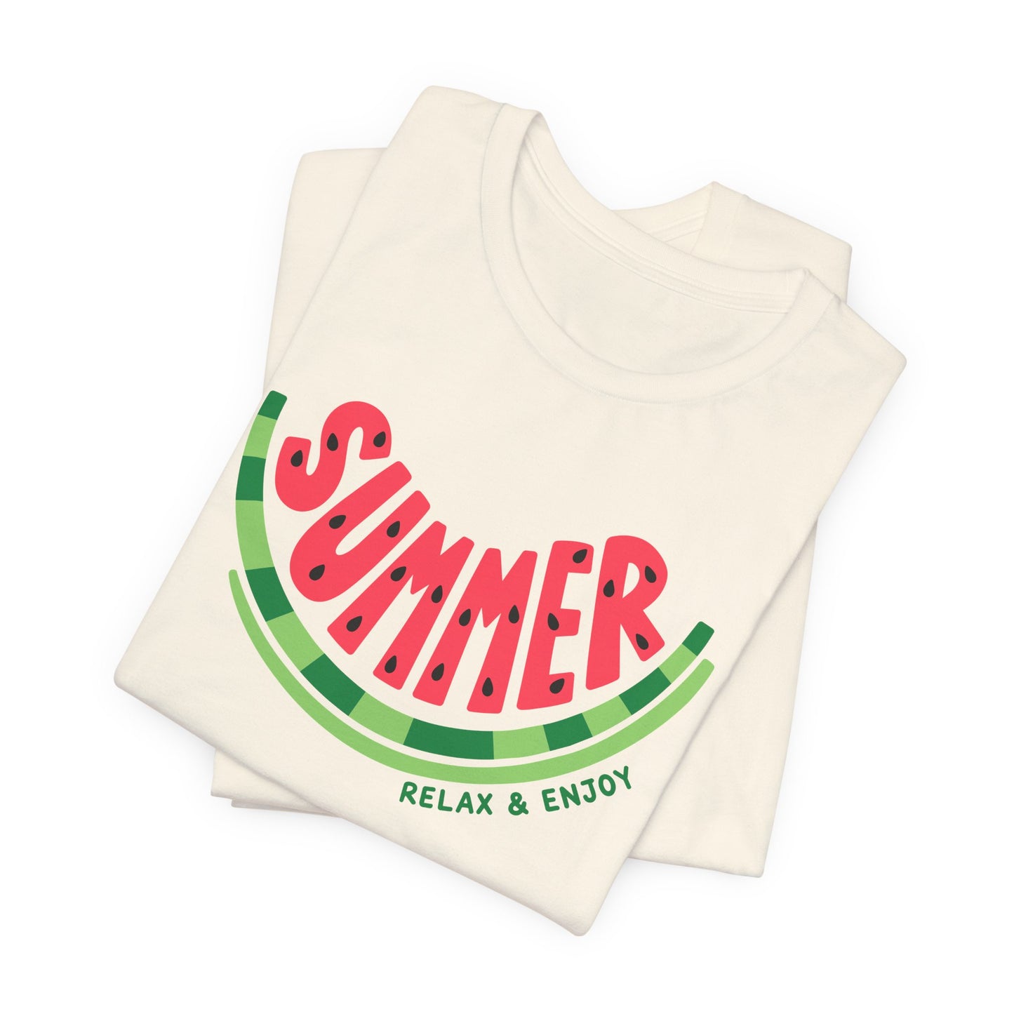 Summer Watermelon T-Shirt — "SUMMER" Relax & Enjoy Graphic Tee
