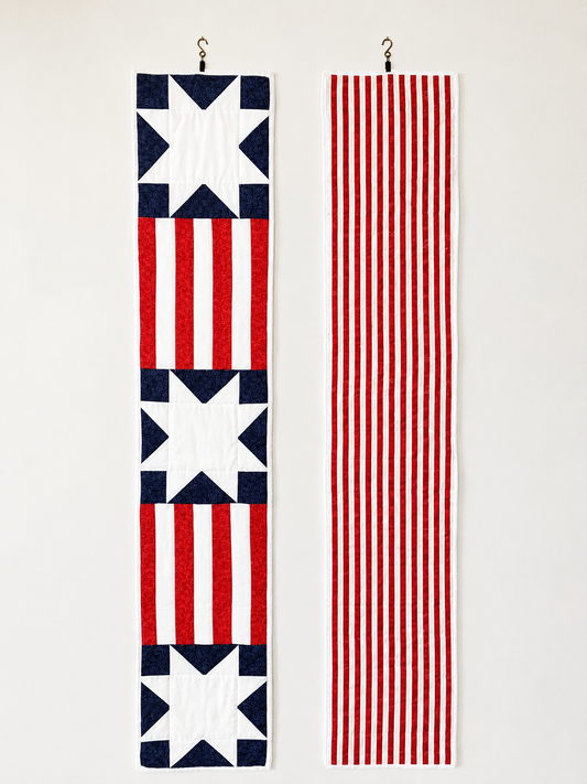 Patriotic Handmade Sewn Double Sided Table Runner