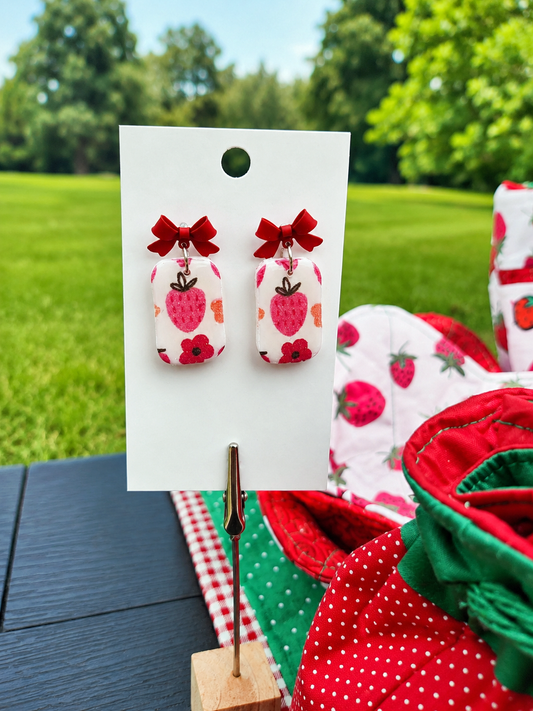 Strawberry Polymer Clay Earrings