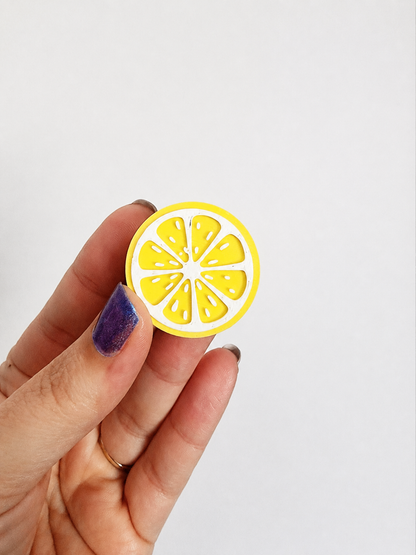 Lemon Slice 3D Printed Straw Topper