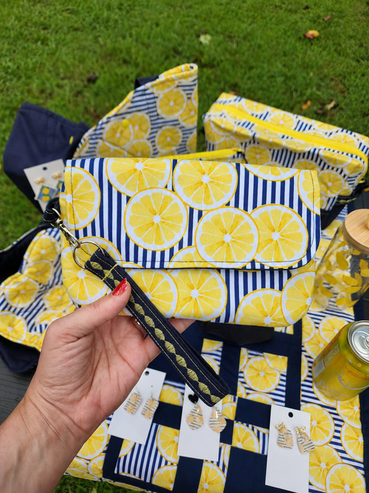 Lemon Wristlet Clutch with 3D Printed Zipper Pull