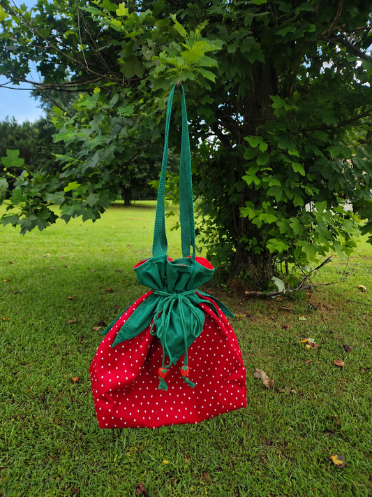 Strawberry Candy Inspired Drawstring Shoulder Bag
